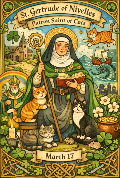 St. Gertrude of Nivelles: The Patron Saint of Cats