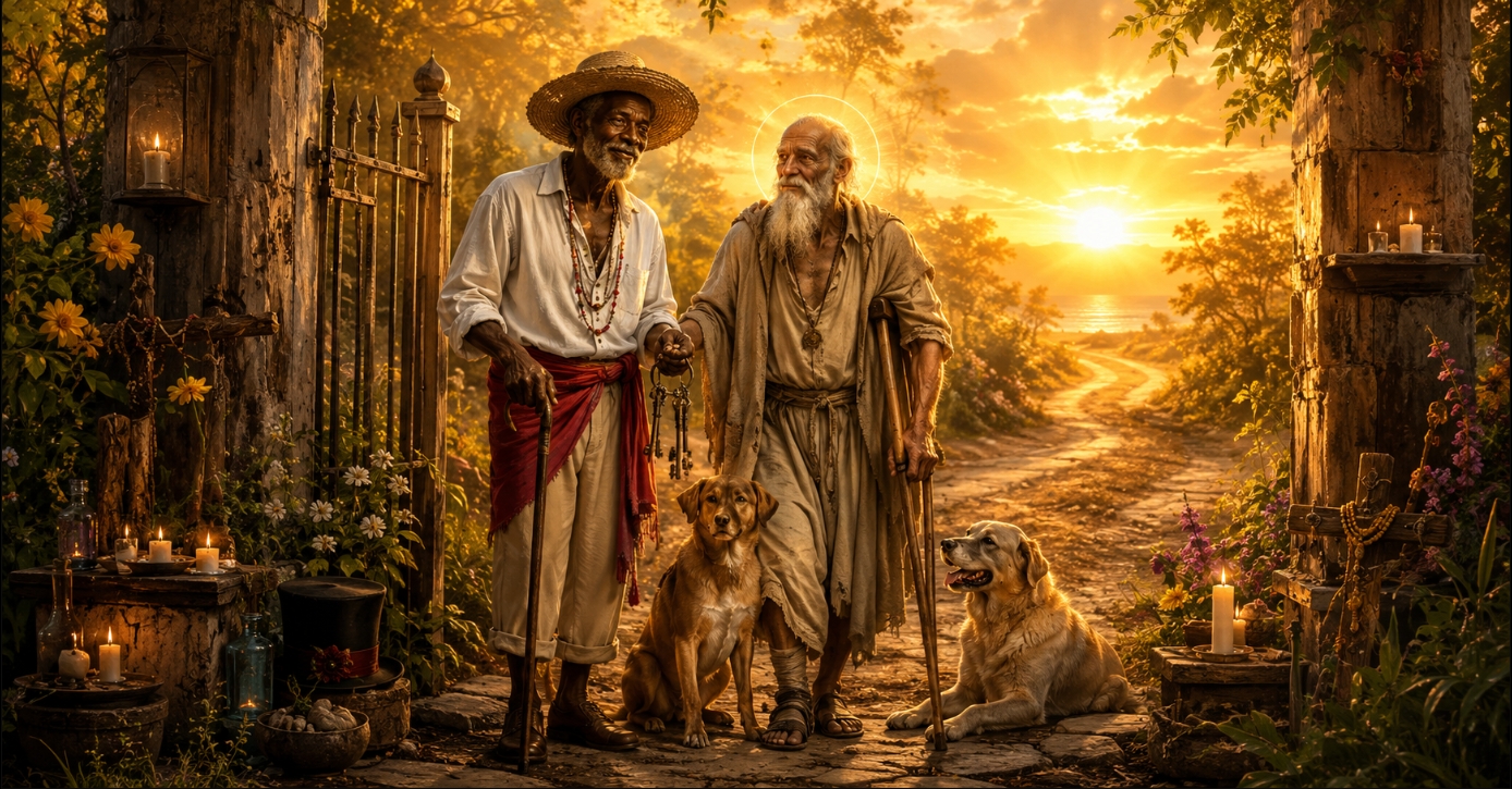 The Longest Day, the Oldest Gate: Papa Legba, Saint Lazarus, and the Summer Solstice