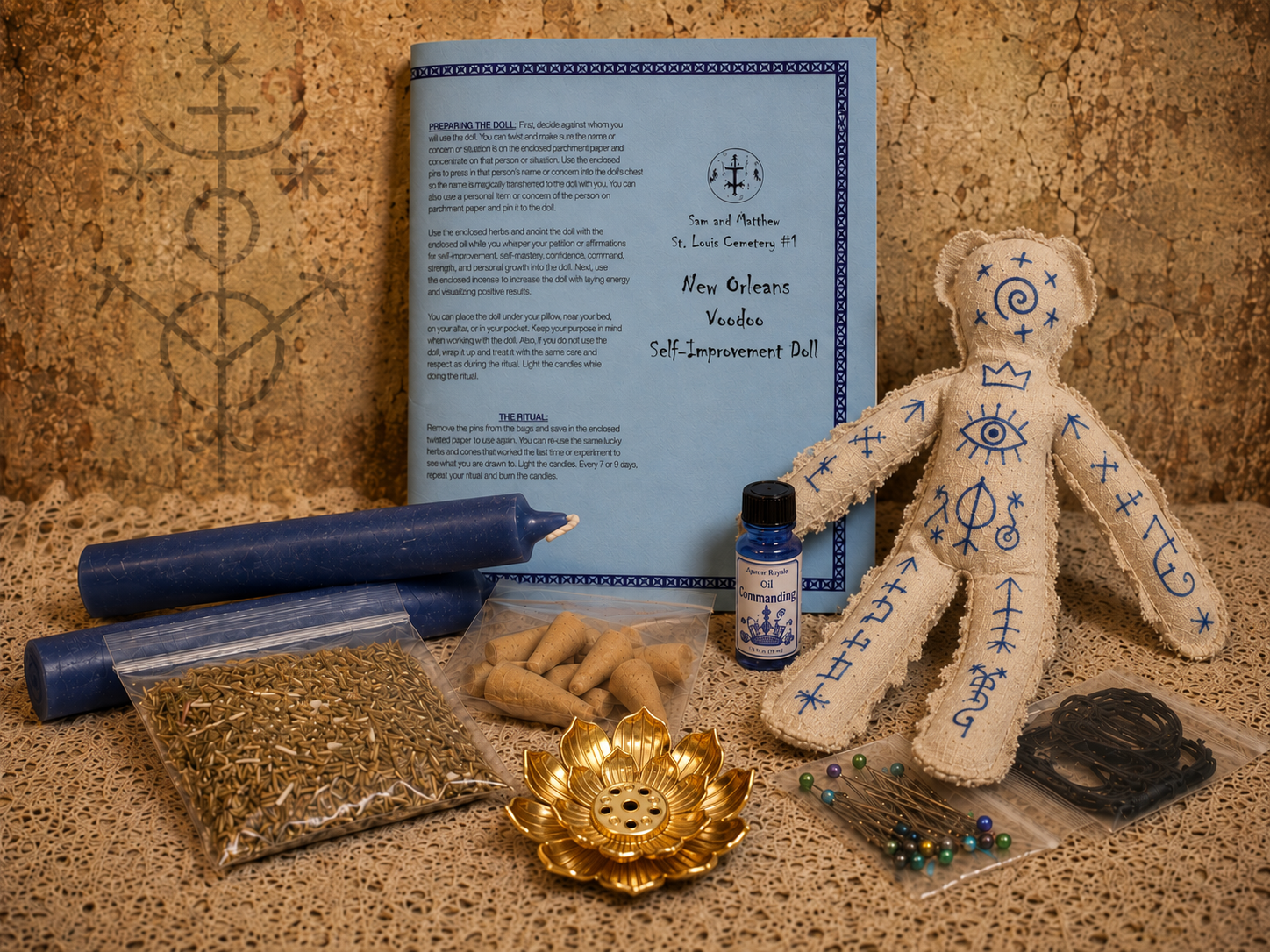 Standard New Orleans Voodoo Self-Improvement Doll kit